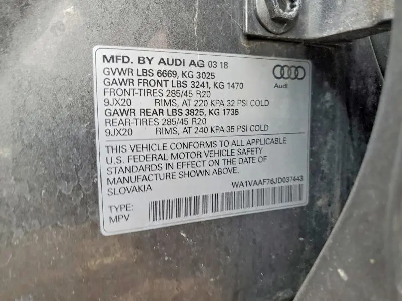 2018 AUDI Q7 PRESTIGE  