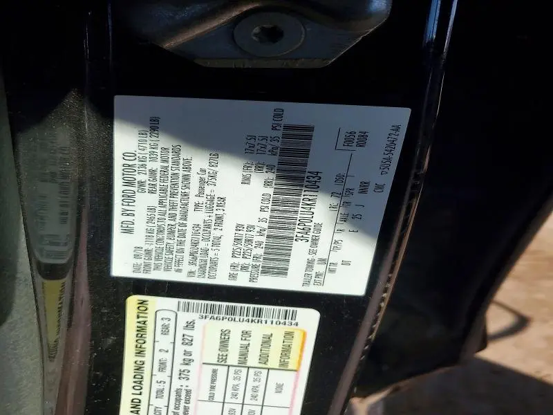 2019 FORD FUSION SE  