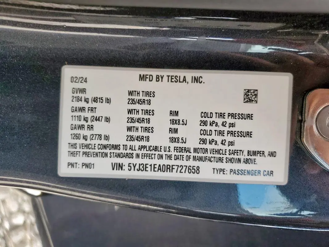 2024 TESLA MODEL 3