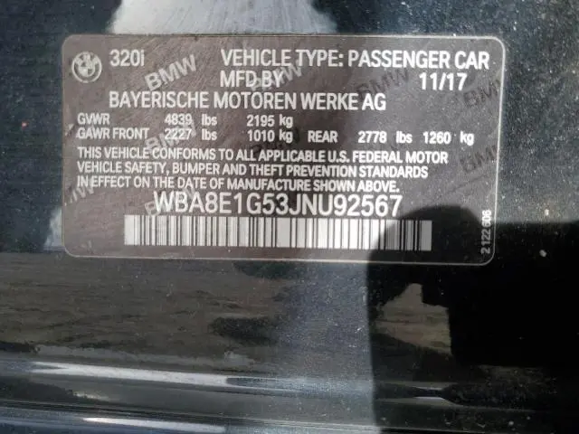 2018 BMW 320 I