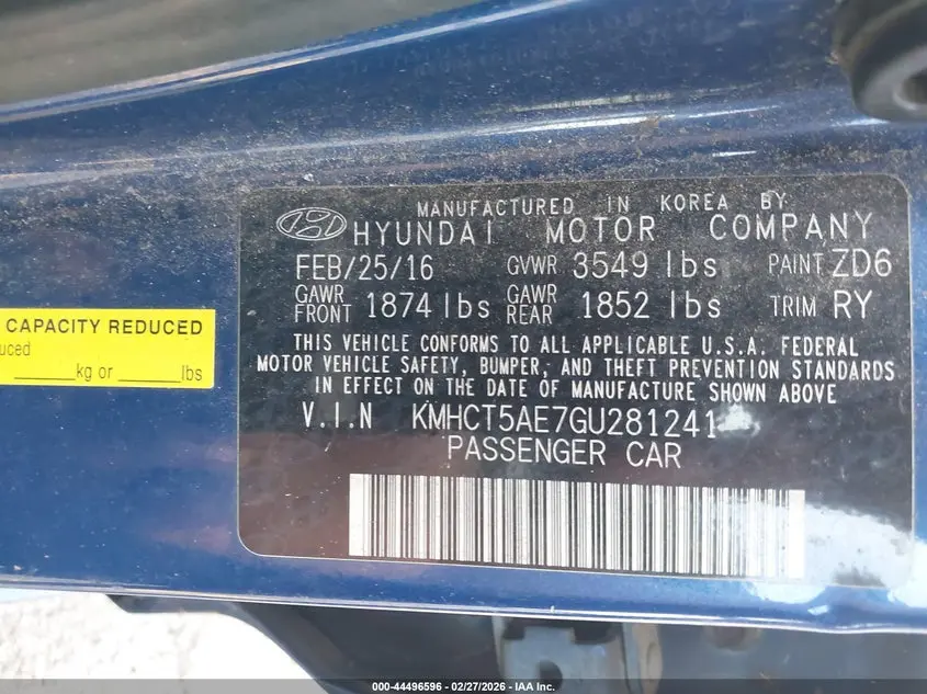 2016 HYUNDAI ACCENT SE