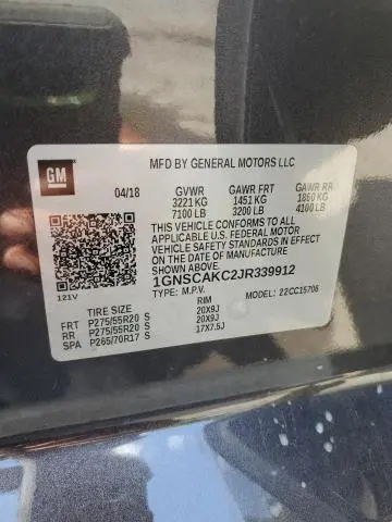 2018 CHEVROLET TAHOE C1500 LS  