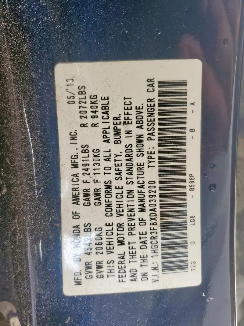 2013 HONDA ACCORD EXL  