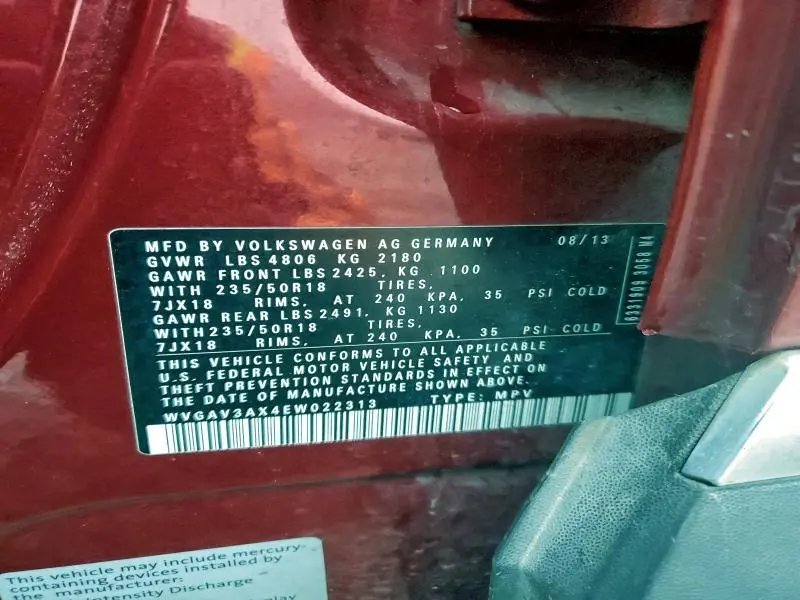 2014 VOLKSWAGEN TIGUAN S  