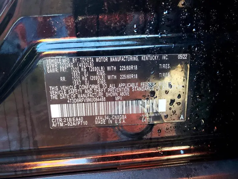 2022 TOYOTA RAV4 LIMITED  