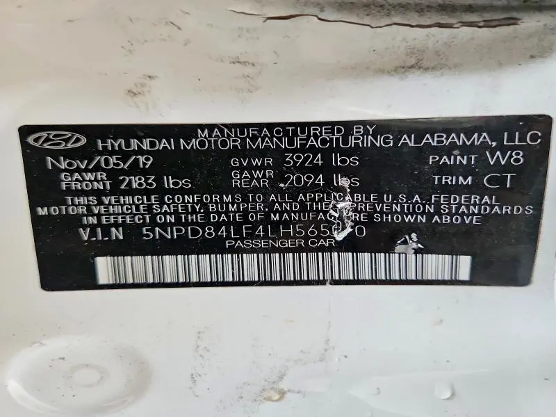2020 HYUNDAI ELANTRA SEL  