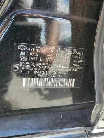 2016 HYUNDAI SONATA HYBRID  