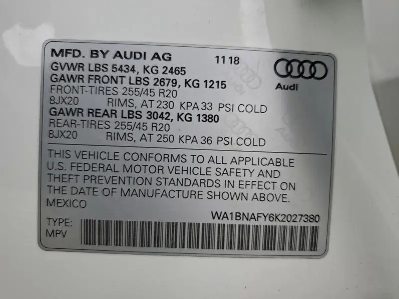 2019 AUDI Q5 PREMIUM PLUS  
