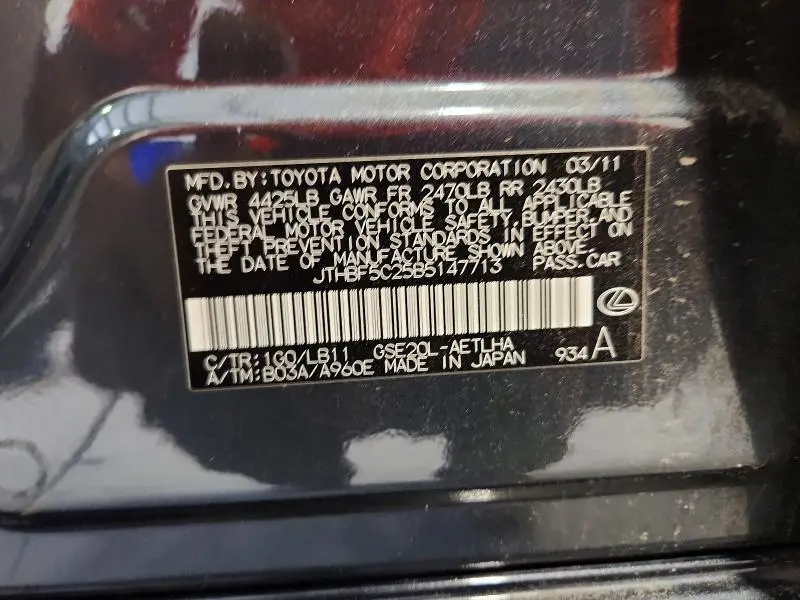 2011 LEXUS IS 250  