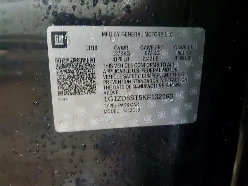 2019 CHEVROLET MALIBU LT  