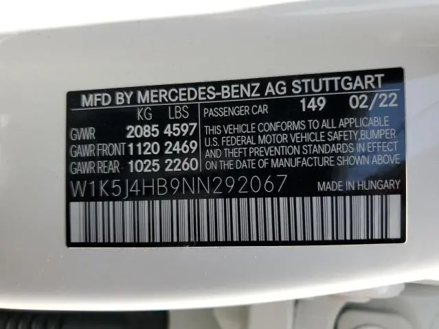 2022 MERCEDES-BENZ CLA 250 4MATIC  