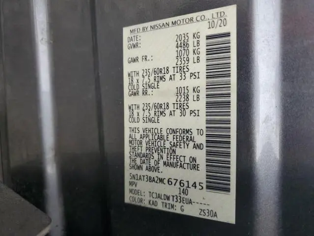 2021 NISSAN ROGUE SV  