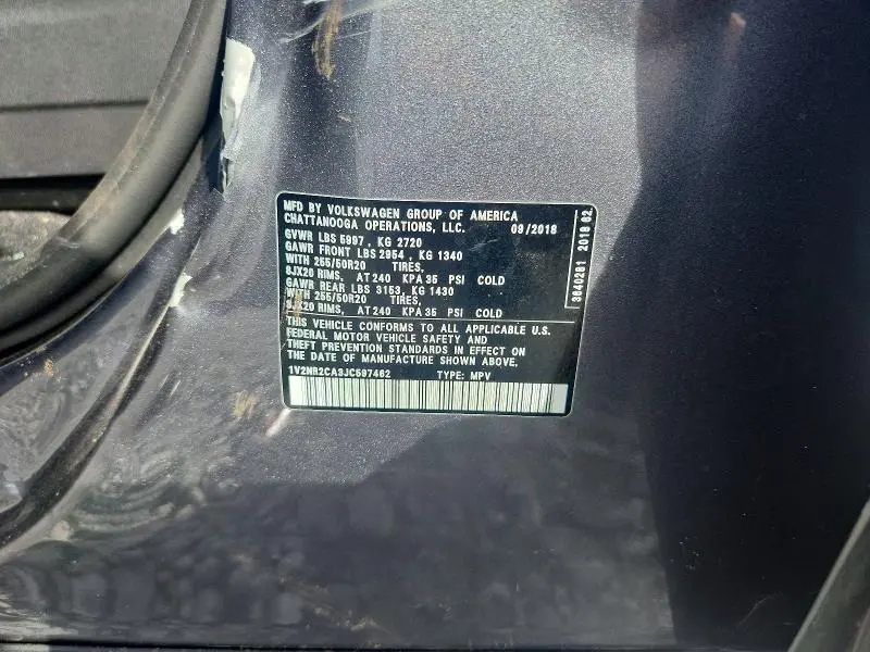 2018 VOLKSWAGEN ATLAS SEL PREMIUM  