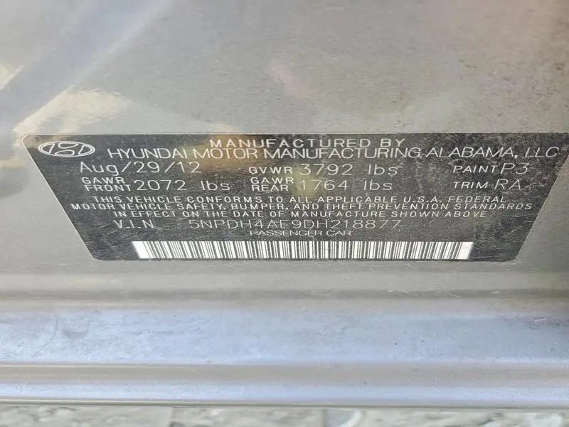 2013 HYUNDAI ELANTRA GLS  