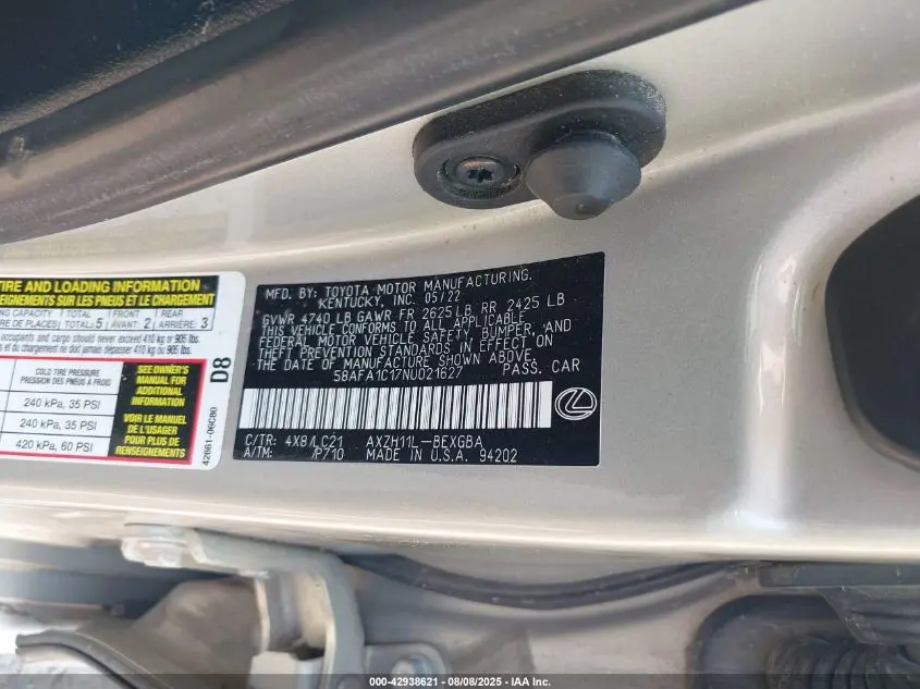 2022 LEXUS ES 300H ULTRA LUXURY