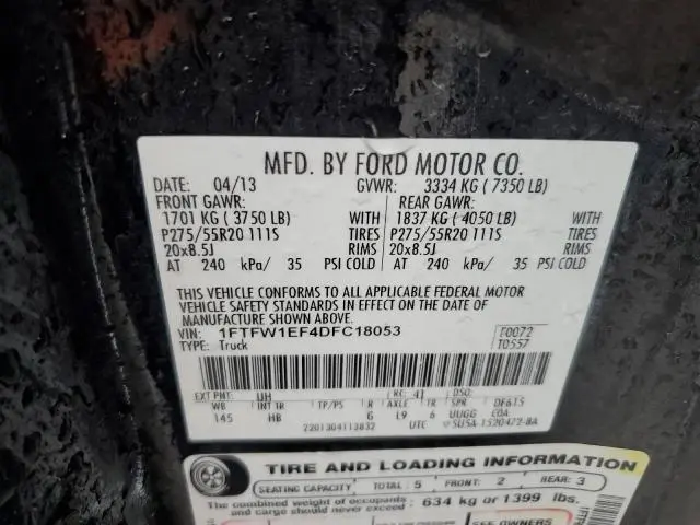 2013 FORD F150 SUPERCREW  