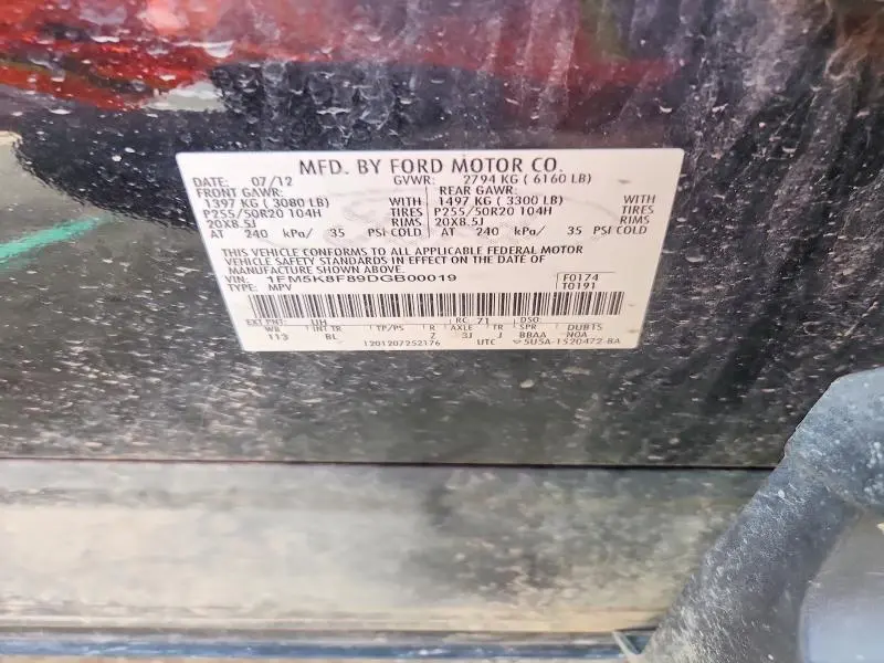 2013 FORD EXPLORER LIMITED  