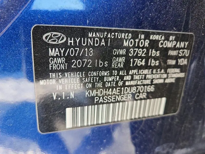 2013 HYUN ELANTRA GL   