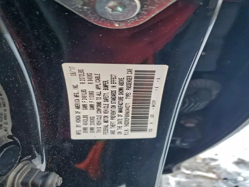 2017 HONDA ACCORD EXL  