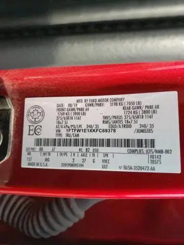 2019 FORD F150 SUPERCREW  