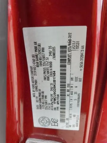 2019 FORD ESCAPE SE