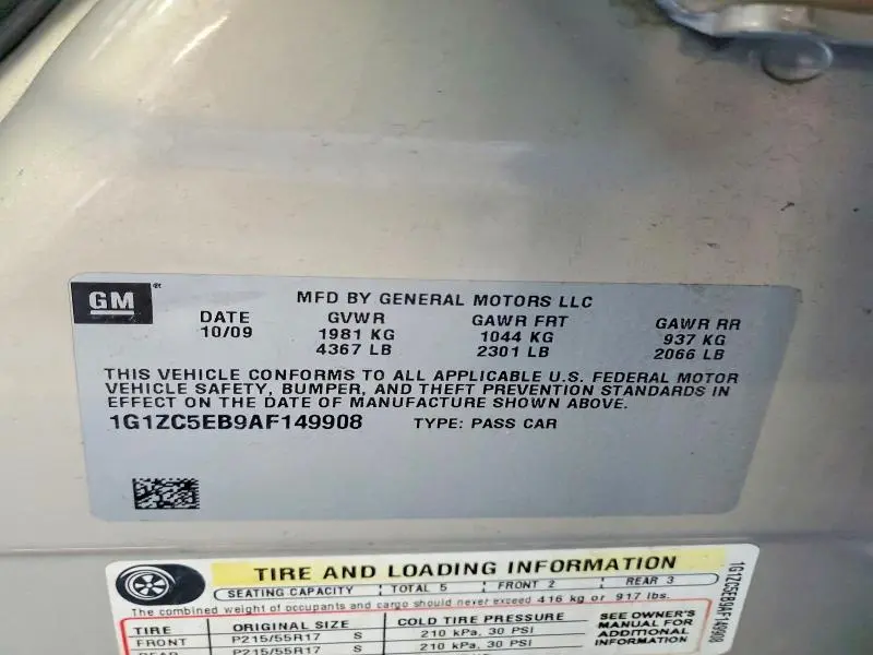 2010 CHEVROLET MALIBU 1LT  