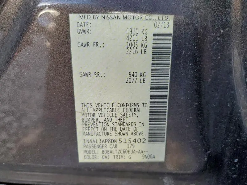 2013 NISSAN ALTIMA 2.5  