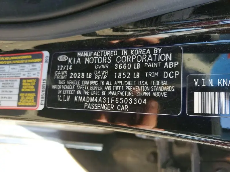 2015 KIA RIO LX  