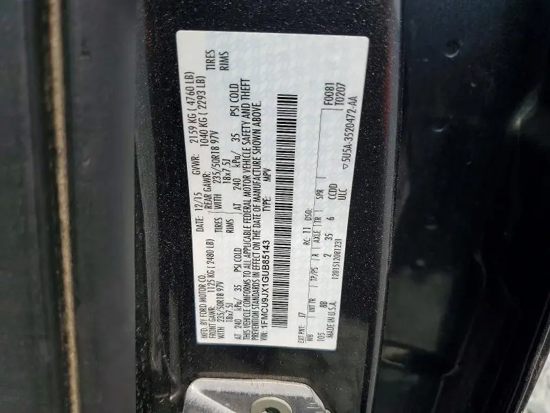 2016 FORD ESCAPE TITANIUM  