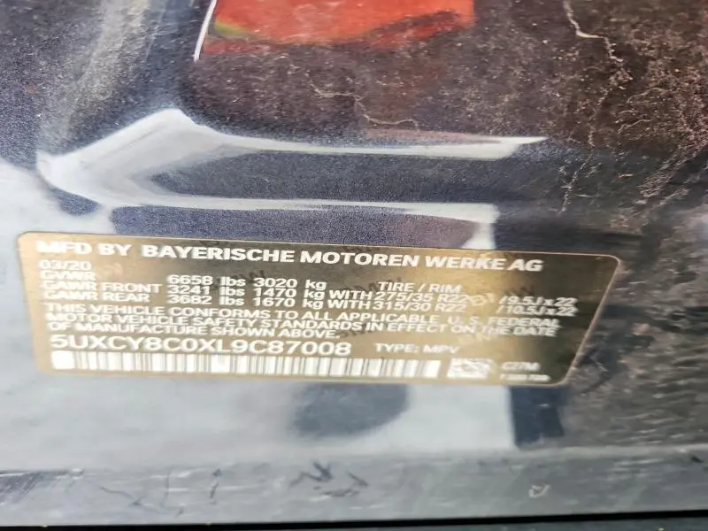 2020 BMW X6 M50I  