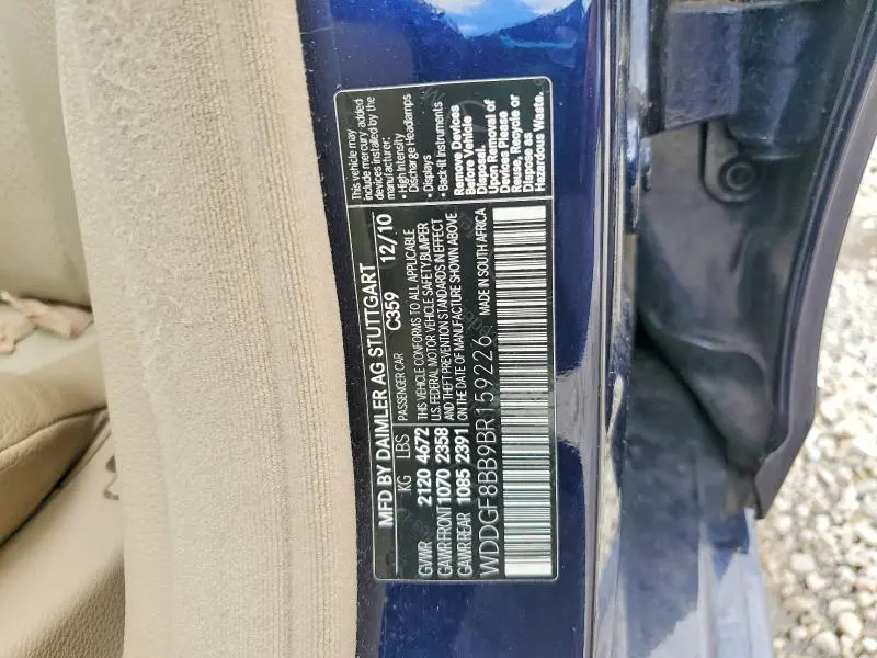 2011 MERCEDES-BENZ C 300 4MATIC  