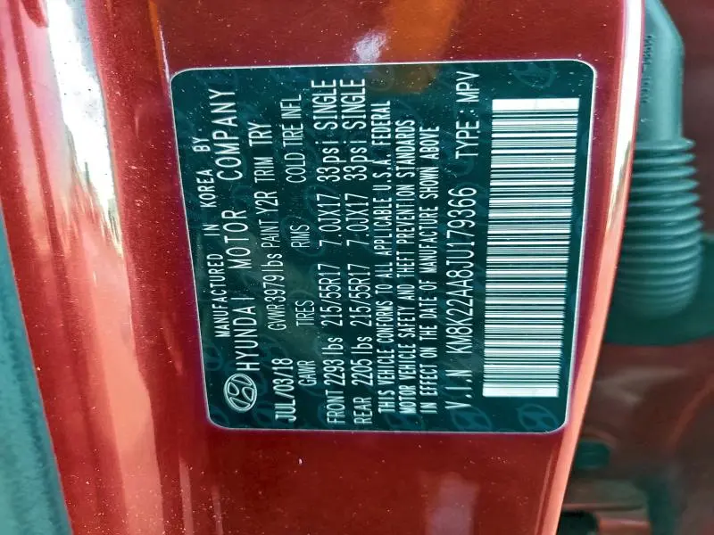 2018 HYUNDAI KONA SEL  