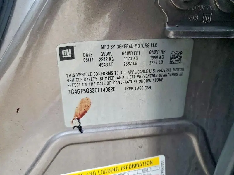 2012 BUICK LACROSSE PREMIUM  