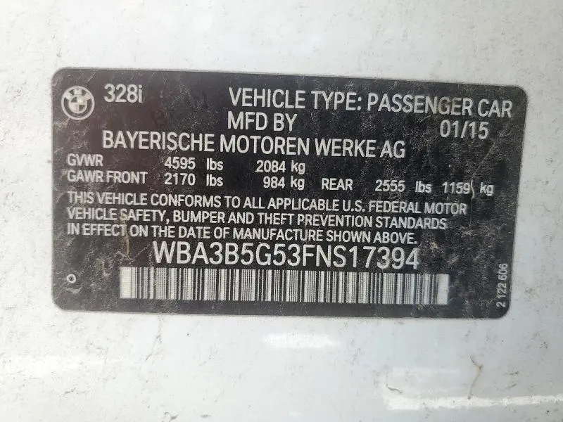 2015 BMW 328 XI SULEV  