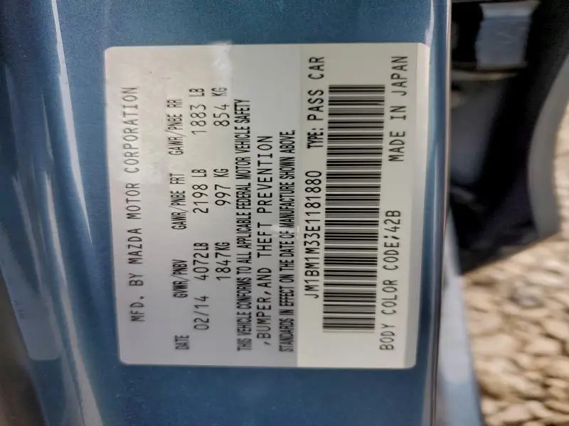 2014 MAZDA 3 GRAND TOURING  