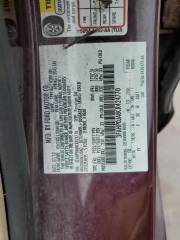 2012 FORD FUSION SEL  