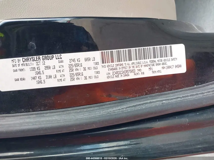 2013 DODGE GRAND CARAVAN SXT