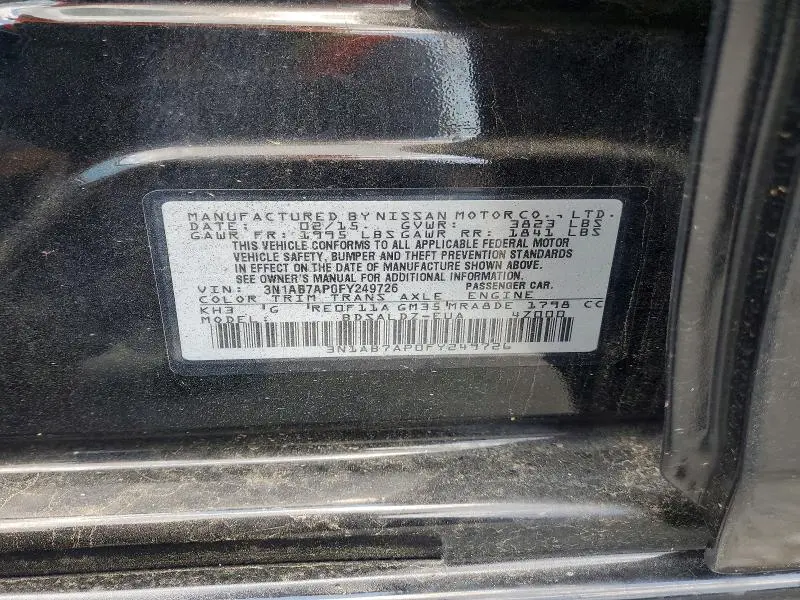 2015 NISSAN SENTRA SV  