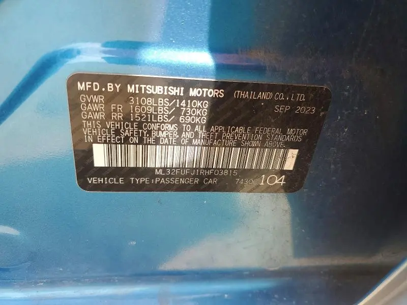 2024 MITSUBISHI MIRAGE G4 ES  
