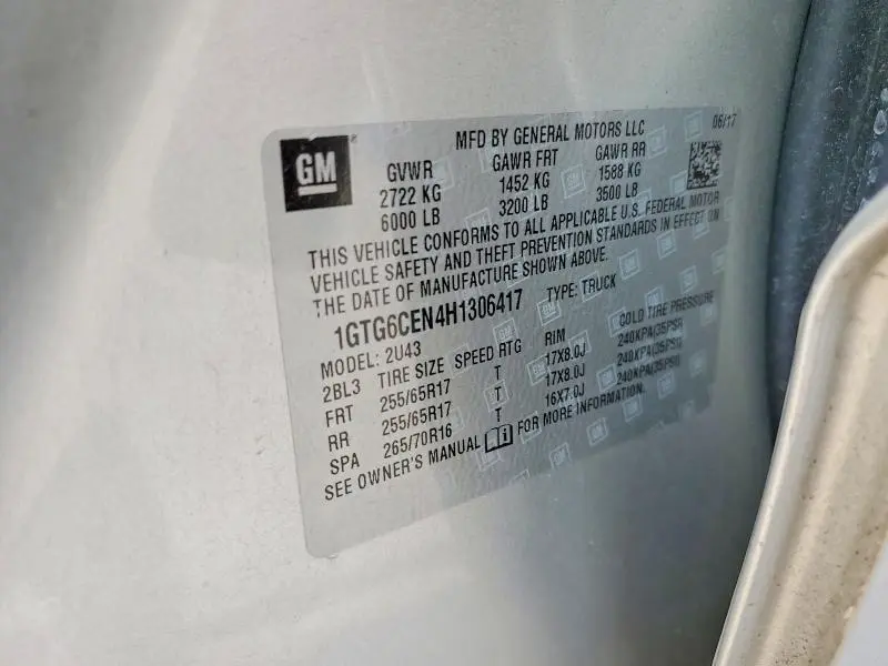 2017 GMC CANYON SLE  