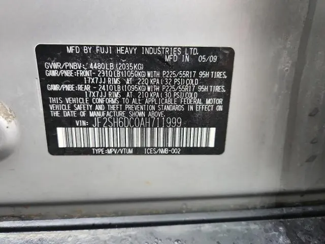 2010 SUBARU FORESTER 2.5X LIMITED  