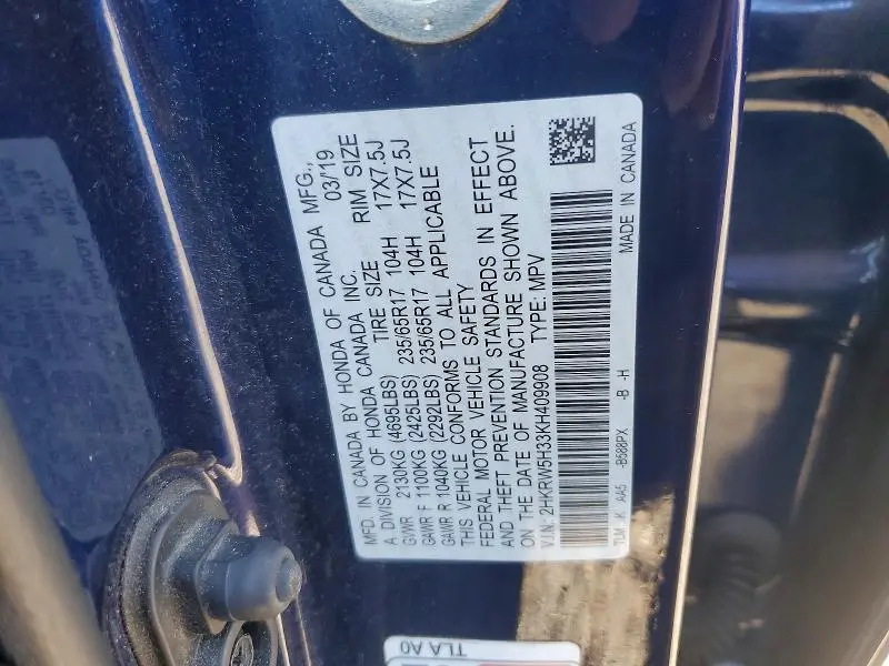 2019 HONDA CR-V LX  