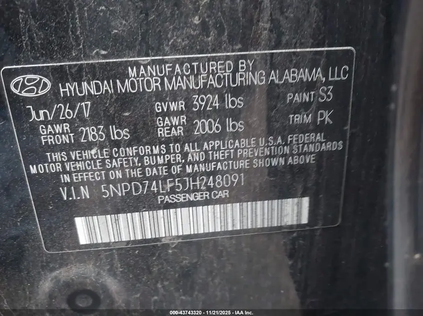 2018 HYUNDAI ELANTRA SE