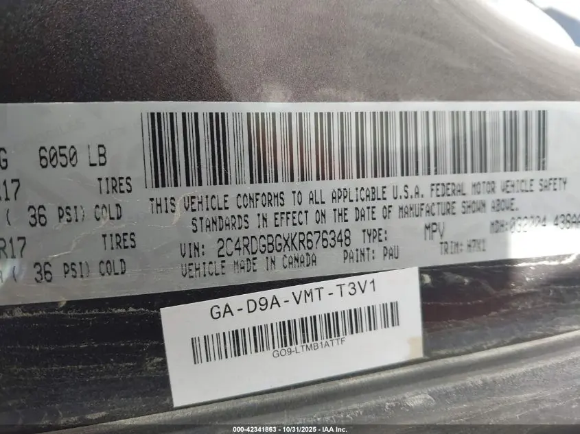 2019 DODGE GRAND CARAVAN SE