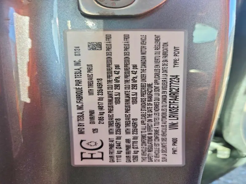 2024 TESLA MODEL 3   