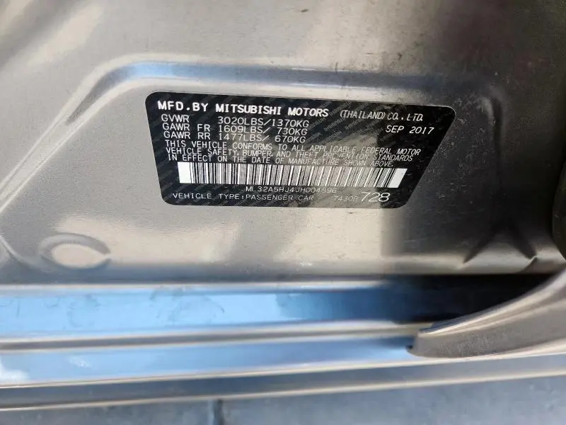 2018 MITSUBISHI MIRAGE GT  