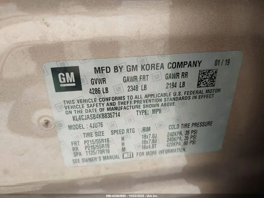 2019 BUICK ENCORE FWD PREFERRED