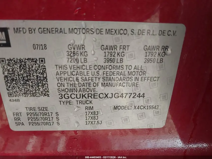 2018 CHEVROLET SILVERADO 1500 1LT