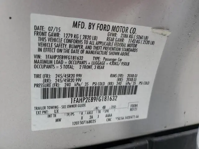 2015 FORD TAURUS SEL