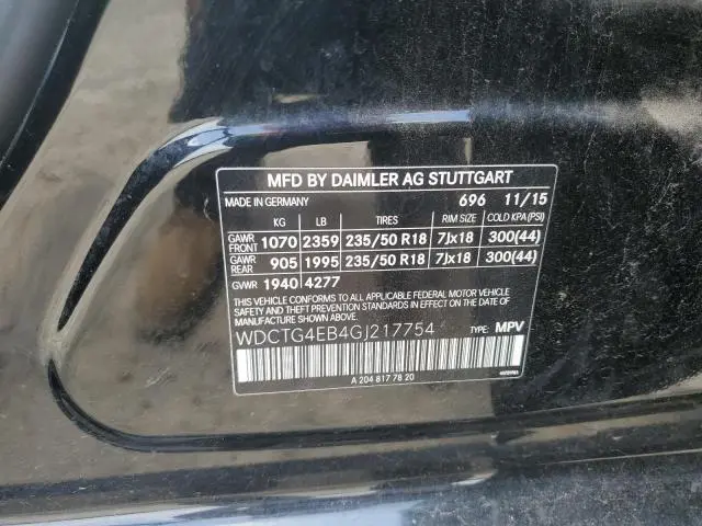 2016 MERCEDES-BENZ GLA 250  